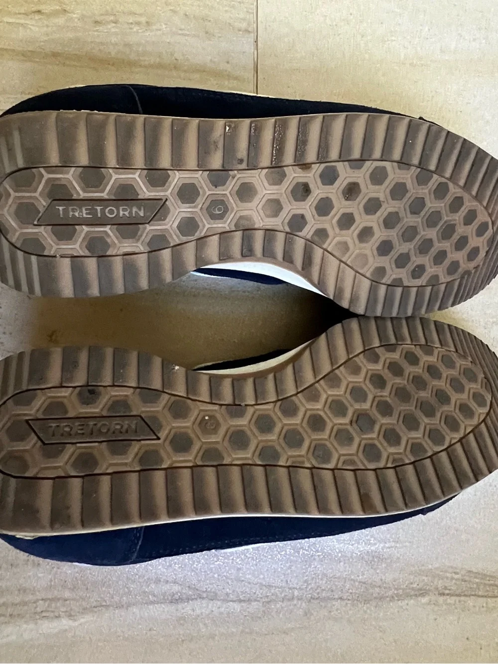 Tretorn Navy and White Women's Retro Sneakers